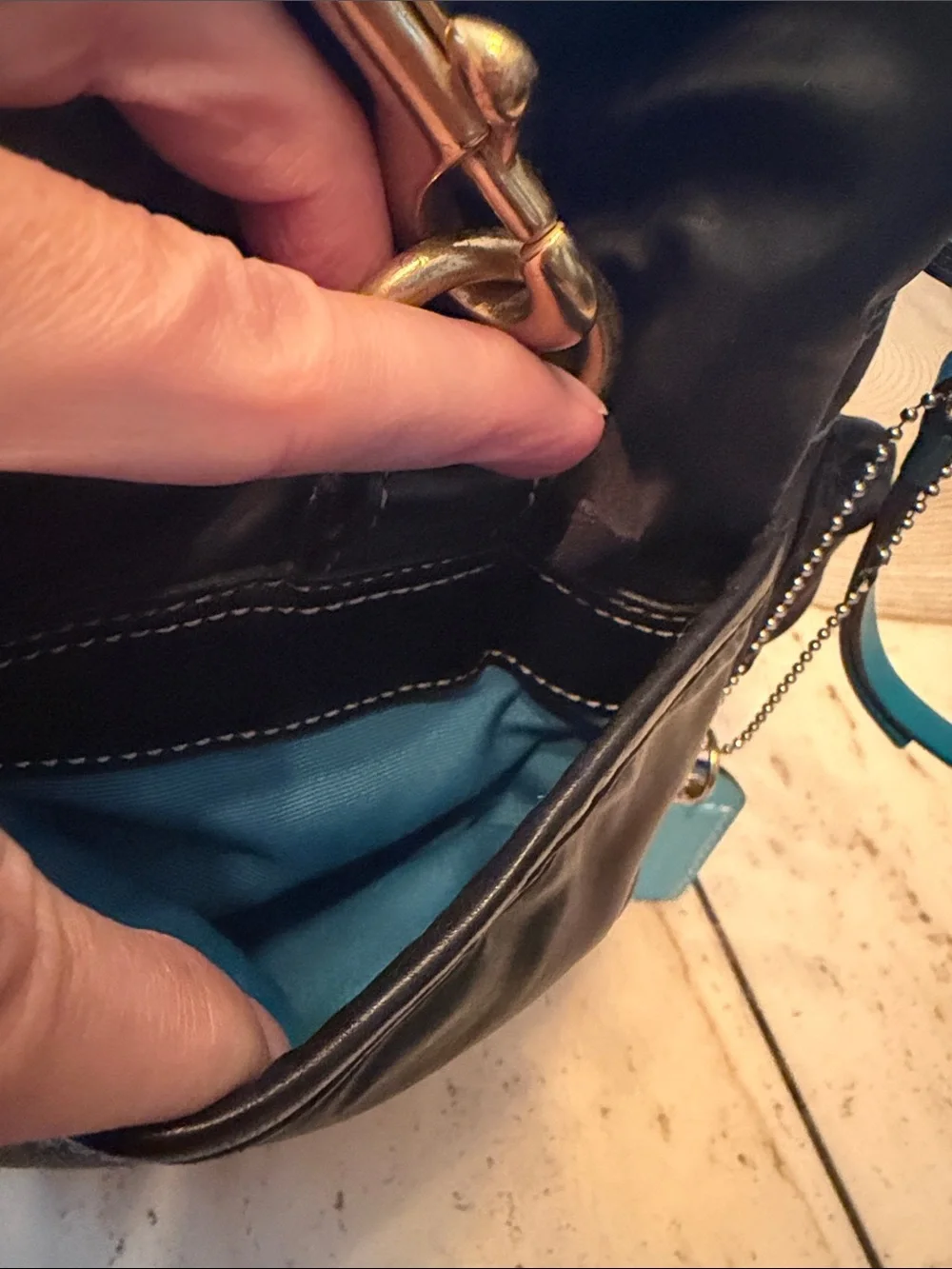 Coach 2005 Vintage Leatherware Nylon Crossbody Baby Bag with Suede Trim